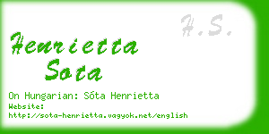 henrietta sota business card